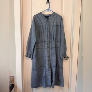 Blue Denim Long-Sleeve Dress